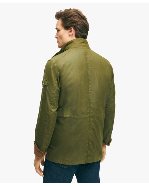 Olive Green Detachable Cotton Jacket Brooks Brothers de hombre