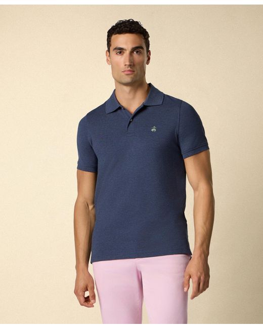Brooks Brothers Blue Golden Fleece Stretch Cotton Pique Polo for men