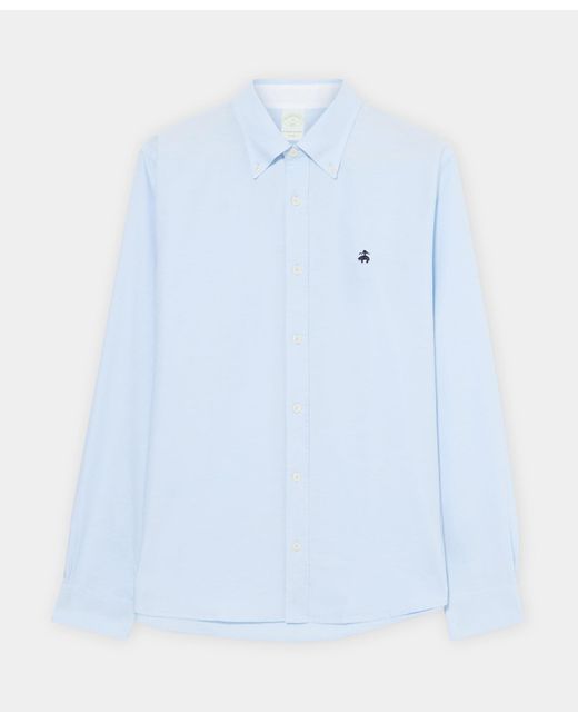 Brooks Brothers Blue Slim Fit Oxford Shirt With Button Down Collar for men