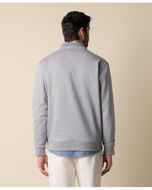 Brooks Brothers Gray Cotton Sweatshirt With Extended Logo Print for men