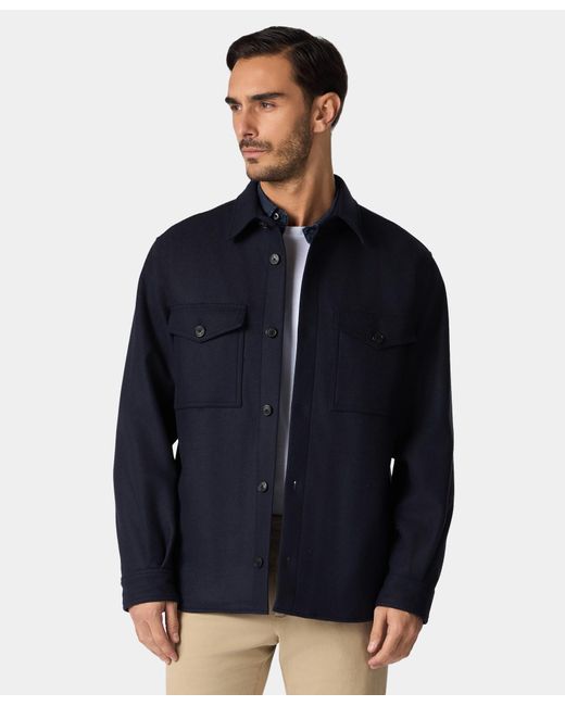 Brooks Brothers Blue Wool-Blend Overshirt for men