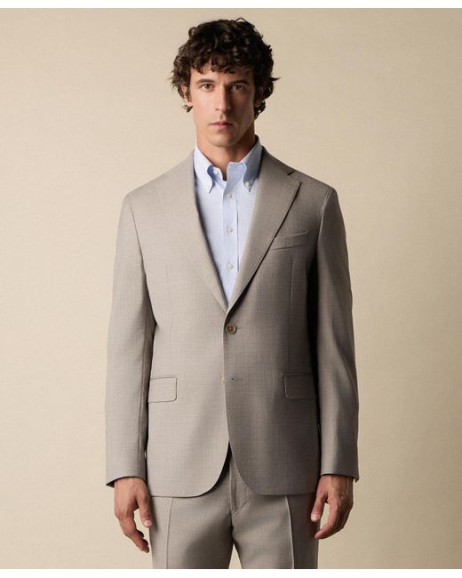 Brooks Brothers Gray Virgin Wool Blend Comfort Blazer for men