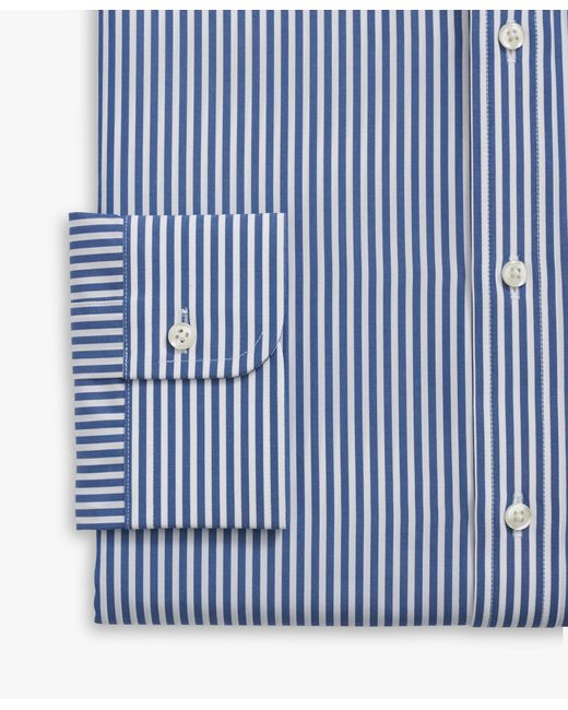 Brooks Brothers Blau Gestreiftes Regent-fit Non-iron Hemd Aus Baumwolle Mit Button-down-kragen in Blue für Herren