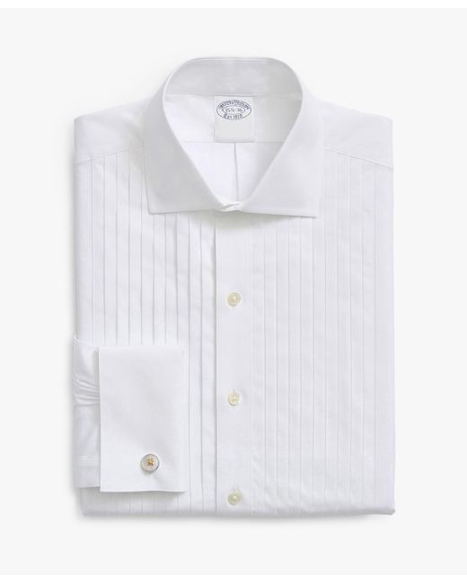 Brooks Brothers White Ten-pleat Broadcloth English Collar Tuxedo Shirt for men