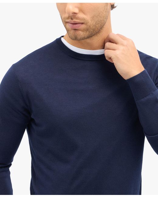 Navy Silk-cashmere Blend Crew-neck Sweater di Brooks Brothers in Blue da Uomo