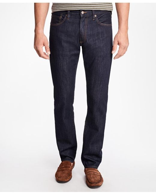 Brooks Brothers Supima Stretch Denim Slim Fit Jeans in Dark Rinse (Blue ...