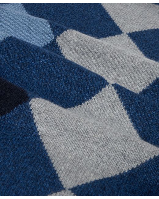 Brooks Brothers Blue Argyle Intarsia Sweater for men