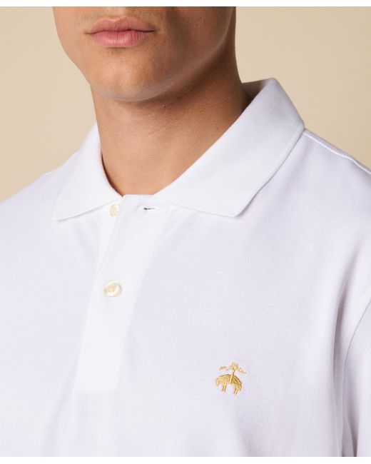 Brooks Brothers White Golden Fleece Supima Cotton Polo for men