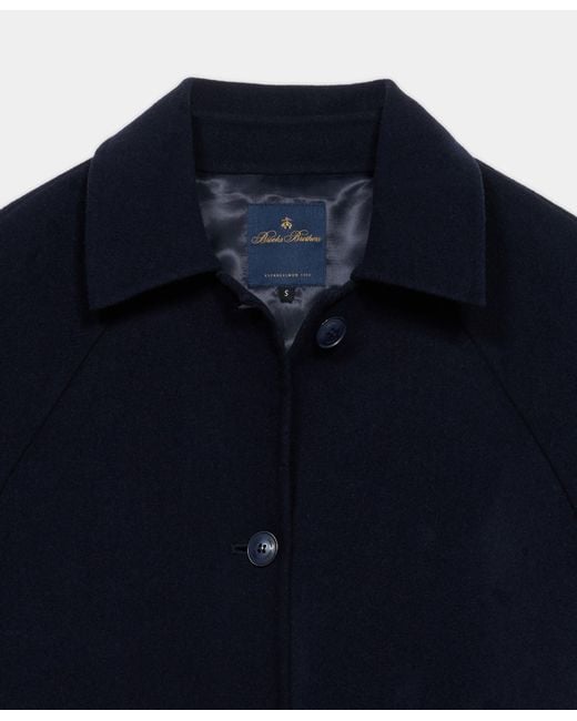 Brooks Brothers Blue Wool Car Coat With Detachable Quilting