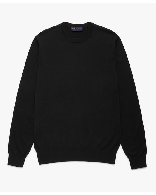 Brooks Brothers Black Cotton Crewneck for men