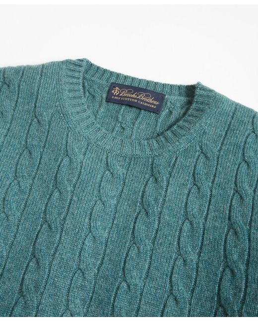 Brooks Brothers Cable-knit Crewneck Cashmere Sweater in Sage Green (Green) for Men - Save 8% - Lyst