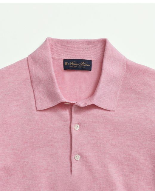 Brooks Brothers Pink Supima Cotton Short-sleeve Polo Sweater for men
