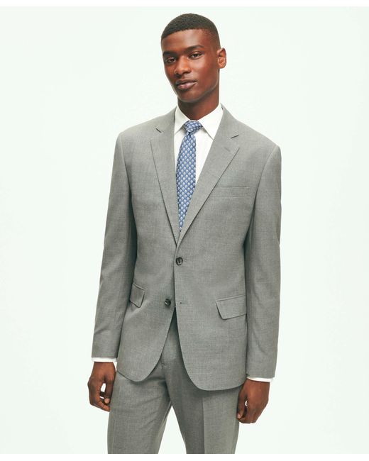 Brooks Brothers Gray Explorer Collection Slim Fit Wool Suit Jacket for men