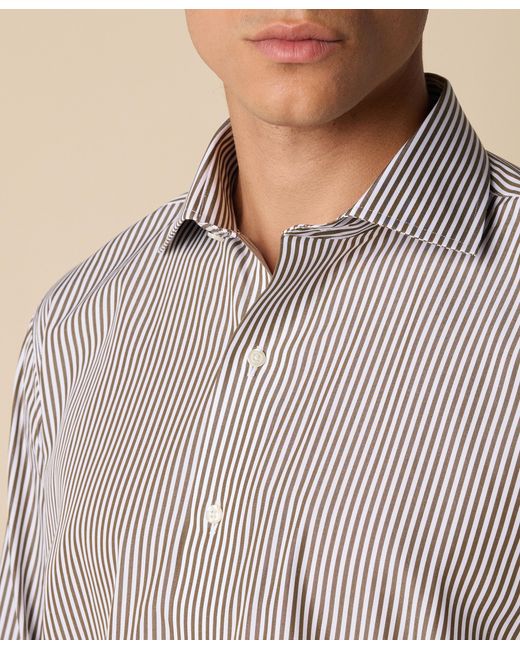 Brooks Brothers Gray Regular Fit Cotton Shirt With English Collar for men