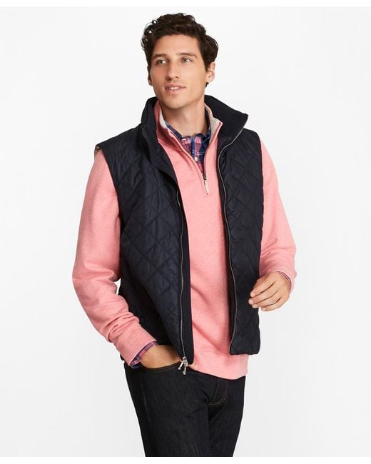 Brooks Brothers Blue Diamond Quilted Vest for men