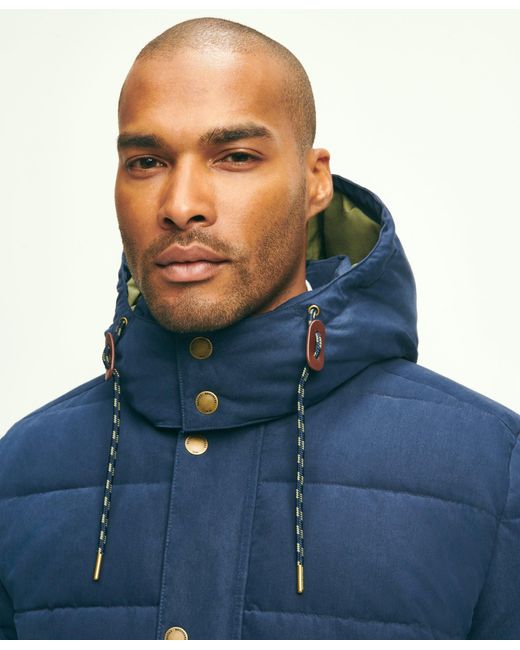 Brooks Brothers Down Hood Parka Jacket in Blue for Men | Lyst