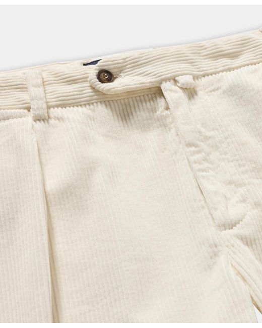 Brooks Brothers White One-Pleat Cotton Corduroy Chino for men
