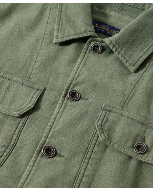 Brooks Brothers Slub-Baumwoll-Utility-Hemdjacke in Green für Herren