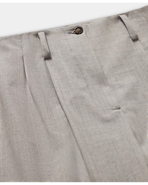 Brooks Brothers Gray Wool Blend Stretch Pleated Trousers