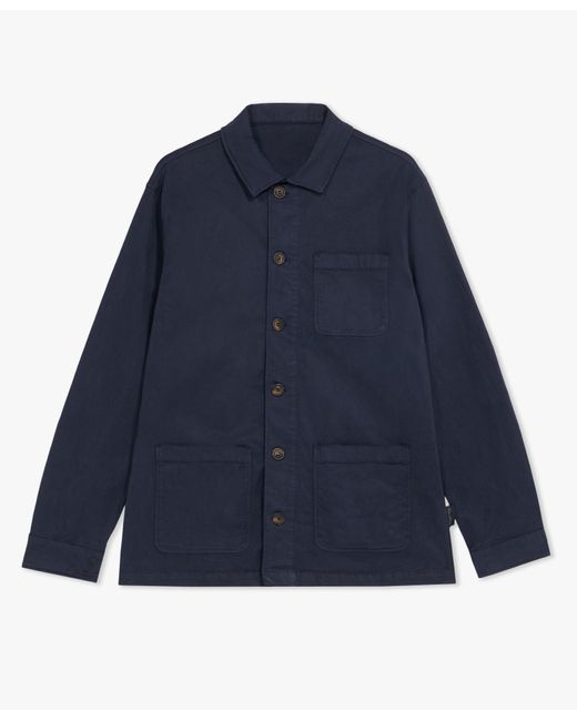 Navy Garment Dyed Colored Shirt Jacket di Brooks Brothers in Blue da Uomo
