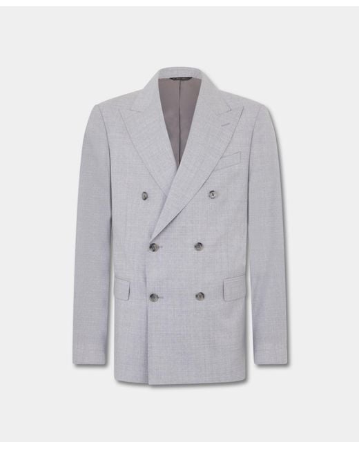 Brooks Brothers White Double Breasted Weave Virgin Wool Suit for men