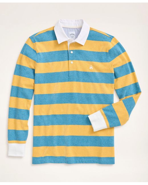 Brooks Brothers Lightweight Striped Rugby Shirt in Yellow,Green (Blue