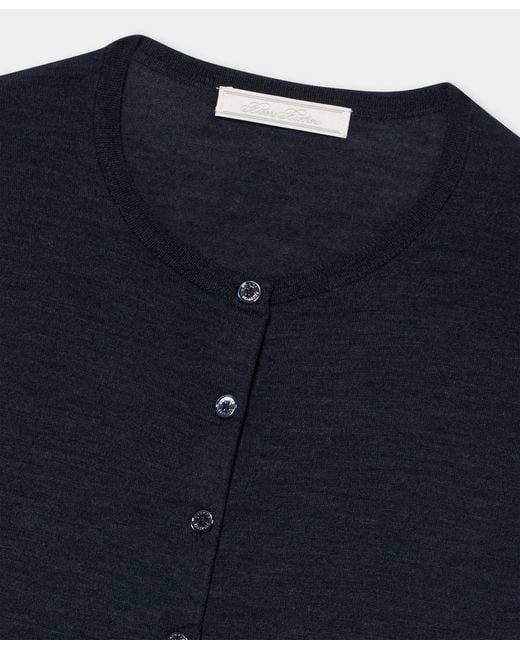 Brooks Brothers Blue Relaxed Diamond Merino Cardigan