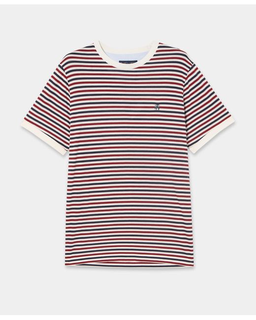 Camiseta De Mezcla De Algodón A Rayas Brooks Brothers de hombre de color Red