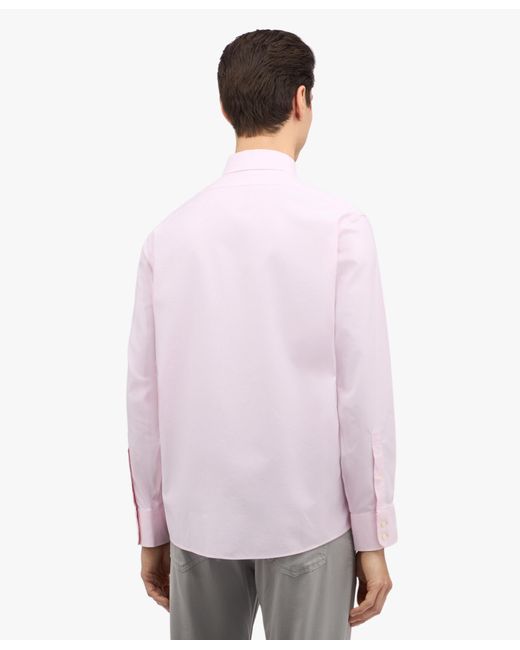 Brooks Brothers Pink Slim Fit Non-Iron Twill Shirt With Ainsley Collar for men