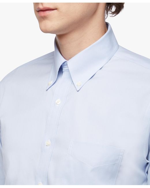 Brooks Brothers Blaues Regular-fit Non-iron Hemd Aus Baumwollstretch Mit Button-down-kragen in Blue für Herren
