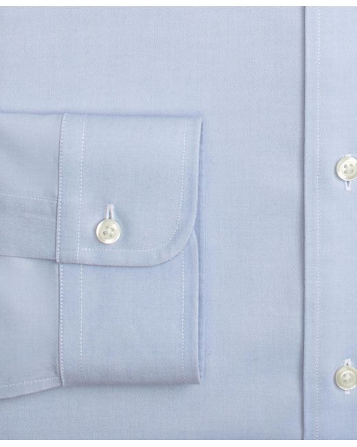 Camicia Azzurra Con Vestibilità Tradizionale Non-iron In Cotone Supima Elasticizzato Con Collo Button-down di Brooks Brothers in Blue da Uomo