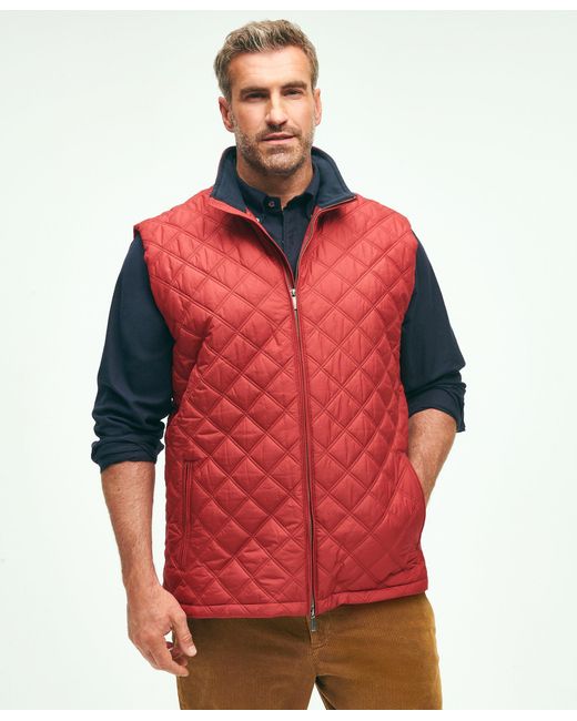 Brooks Brothers Red Big & Tall Paddock Diamond Quilted Vest for men