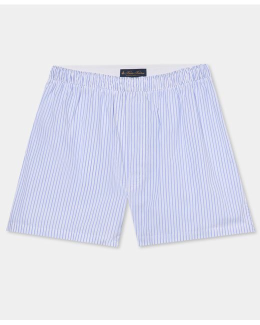 Brooks Brothers Blue Micro Fantasy Cotton Boxer Shorts for men