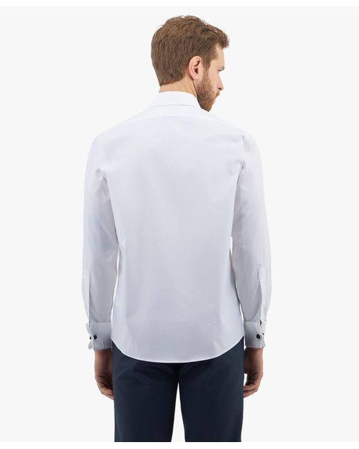 Brooks Brothers White Slim Fit Non-Iron Oxford Pinpoint Shirt With Ainsley Collar for men