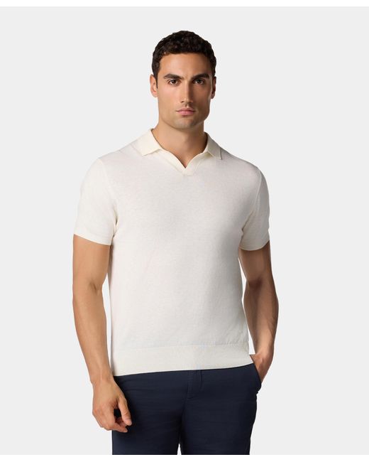 Polo En Coton Organique Et Lin Avec Col Johnny Brooks Brothers pour homme en coloris Natural