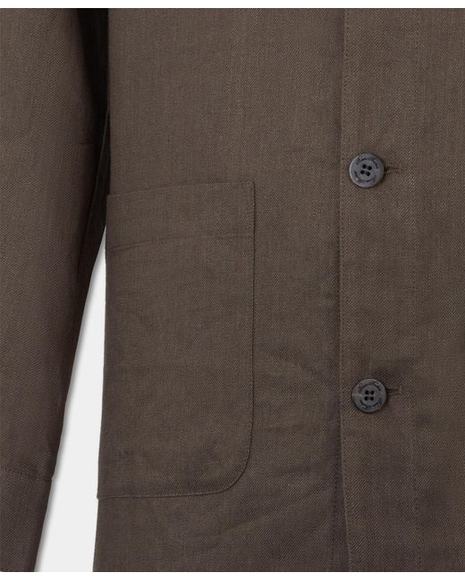 Brooks Brothers Brown Linen Utility Overshirt for men