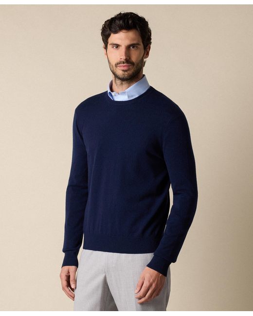 Brooks Brothers Blue Cashmere Crewneck for men