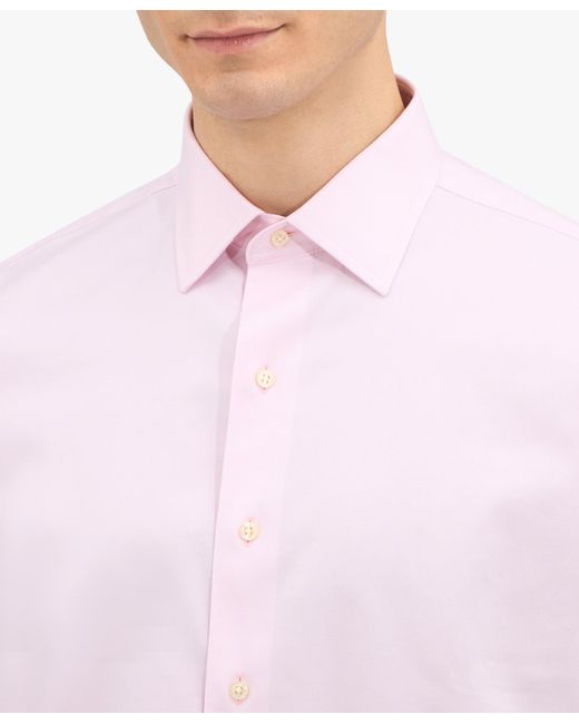 Brooks Brothers Pink Slim Fit Non-Iron Twill Shirt With Ainsley Collar for men