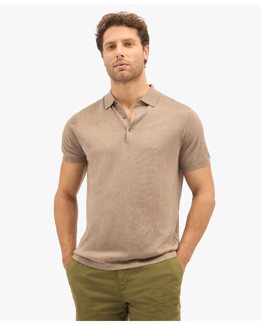 Beige Silk-cashmere Blend Polo Shirt di Brooks Brothers in Gray da Uomo