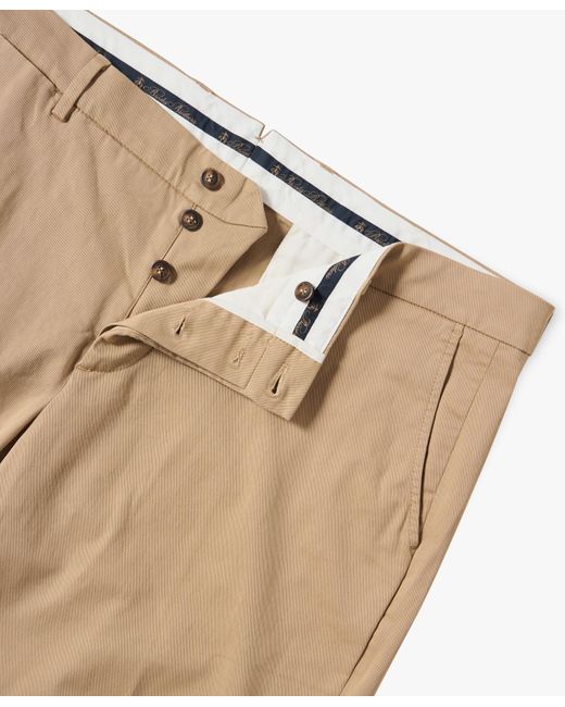 Khaki Relaxed Fit Double Twisted Cotton Chinos di Brooks Brothers in Natural da Uomo
