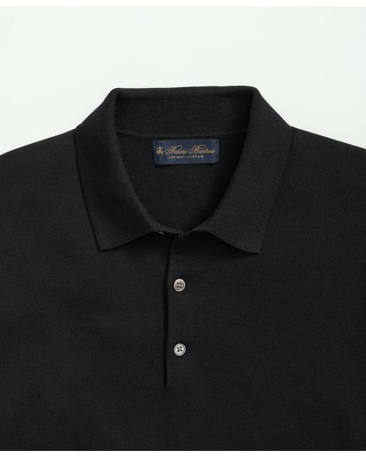Brooks Brothers Black Supima Cotton Short-sleeve Polo Sweater for men
