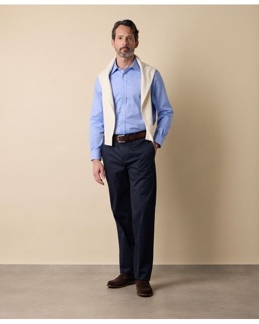 Brooks Brothers Blue Regular Fit Advantage Stretch Chino for men