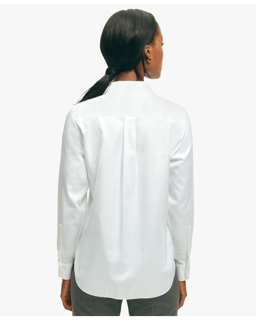 X Thomas Mason White Cotton Luxury Shirt di Brooks Brothers