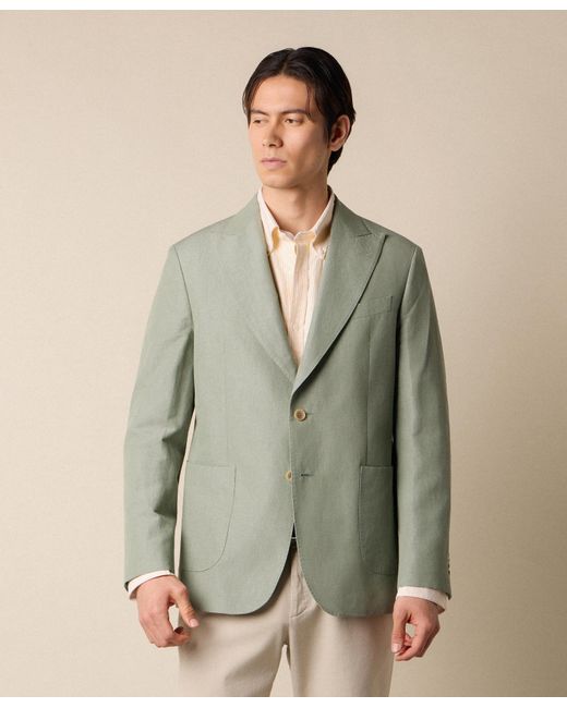 Brooks Brothers Green Cotton-Linen Blazer for men
