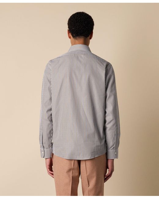 Brooks Brothers Gray Regular Fit Cotton Shirt With English Collar for men