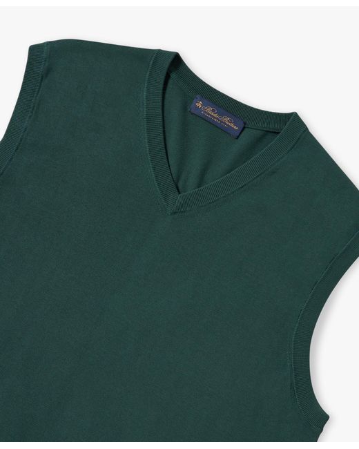 Green Cotton Sweater Vest Brooks Brothers de hombre