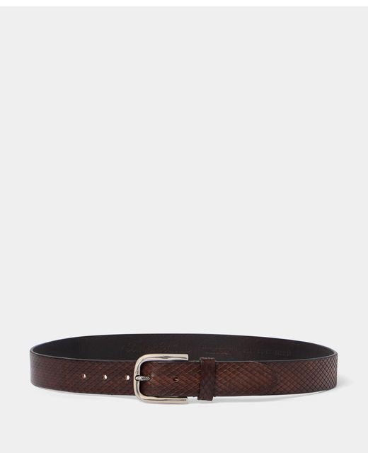 Ceinture En Cuir Bovin Effet Python Brooks Brothers pour homme en coloris White