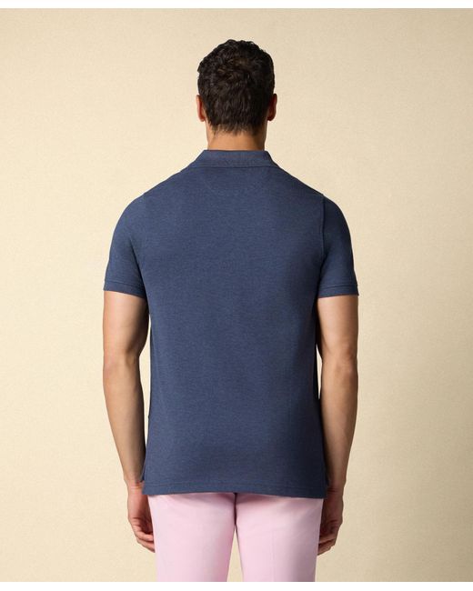 Brooks Brothers Blue Golden Fleece Stretch Cotton Pique Polo for men