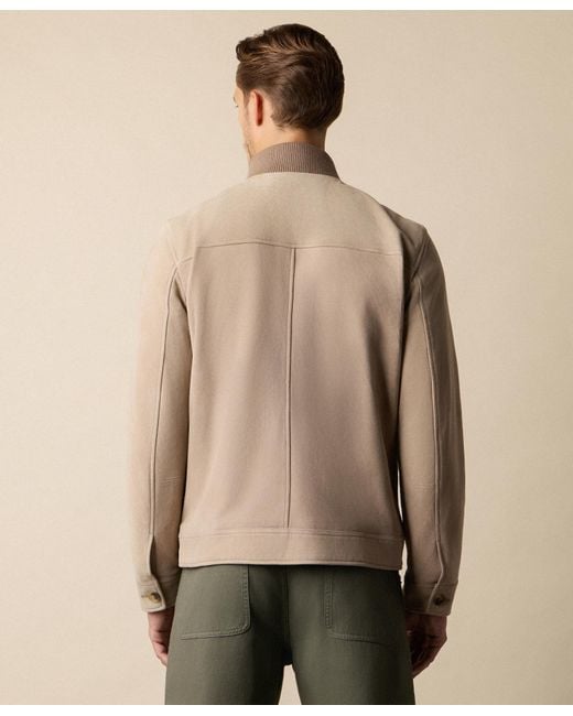 Brooks Brothers Natural Bomber Suede Jacket for men