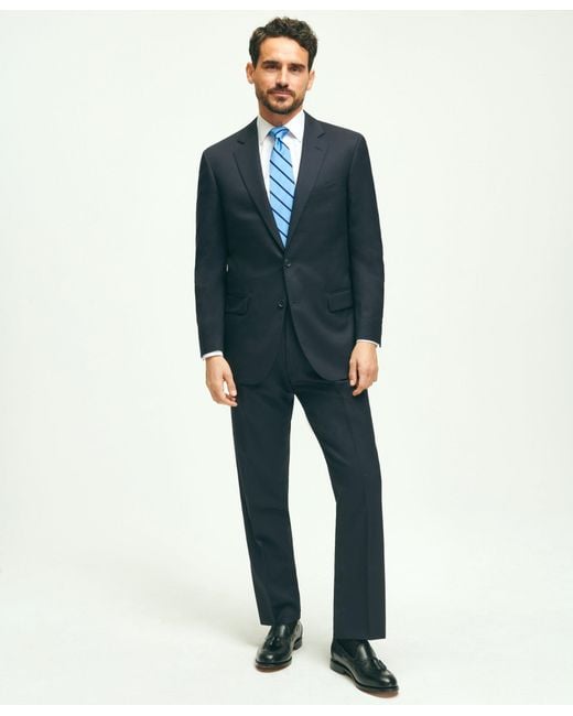 Brooks Brothers Blue Traditional Fit Wool 1818 Suit for men
